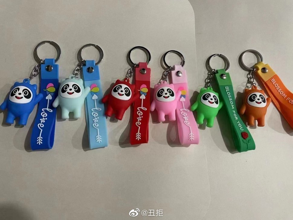 朋友送我的冰墩墩钥匙扣挂件说是限定款的