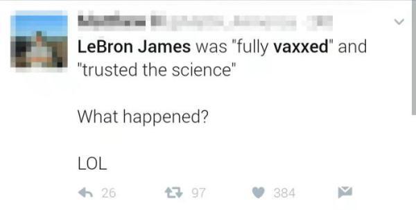 詹姆斯新冠检测为阳性,感染原因众说纷纭,美国网友这样说他……休闲区蓝鸢梦想 - Www.slyday.coM 詹姆斯新冠检测为阳性,感染原因众说纷纭,美国网友这样说他……休闲区蓝鸢梦想 - Www.slyday.coM