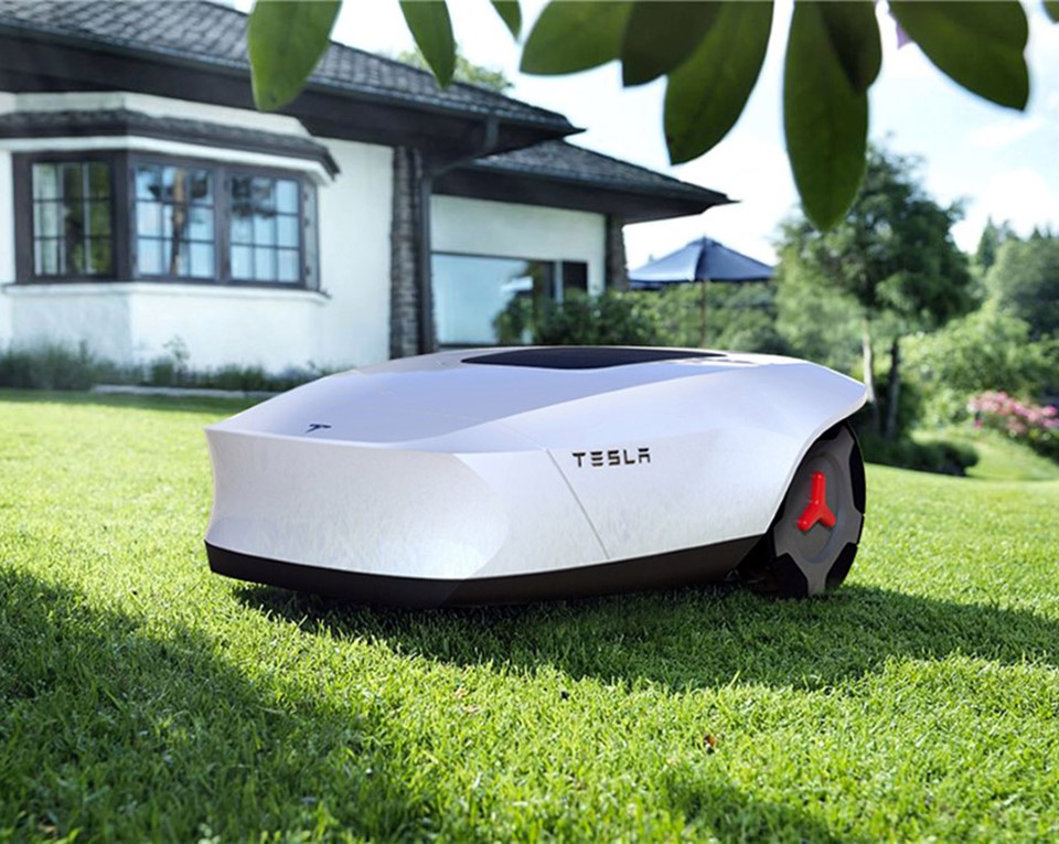 特斯拉风格的割草机，也是采用电池供电