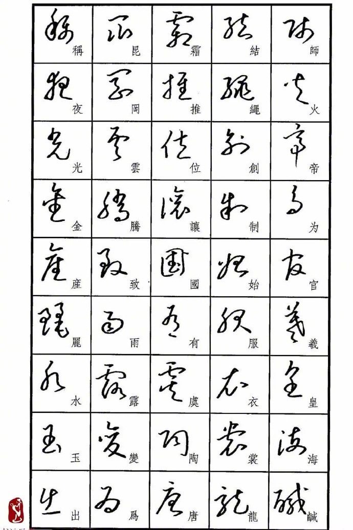 钢笔《标准草书范字》
