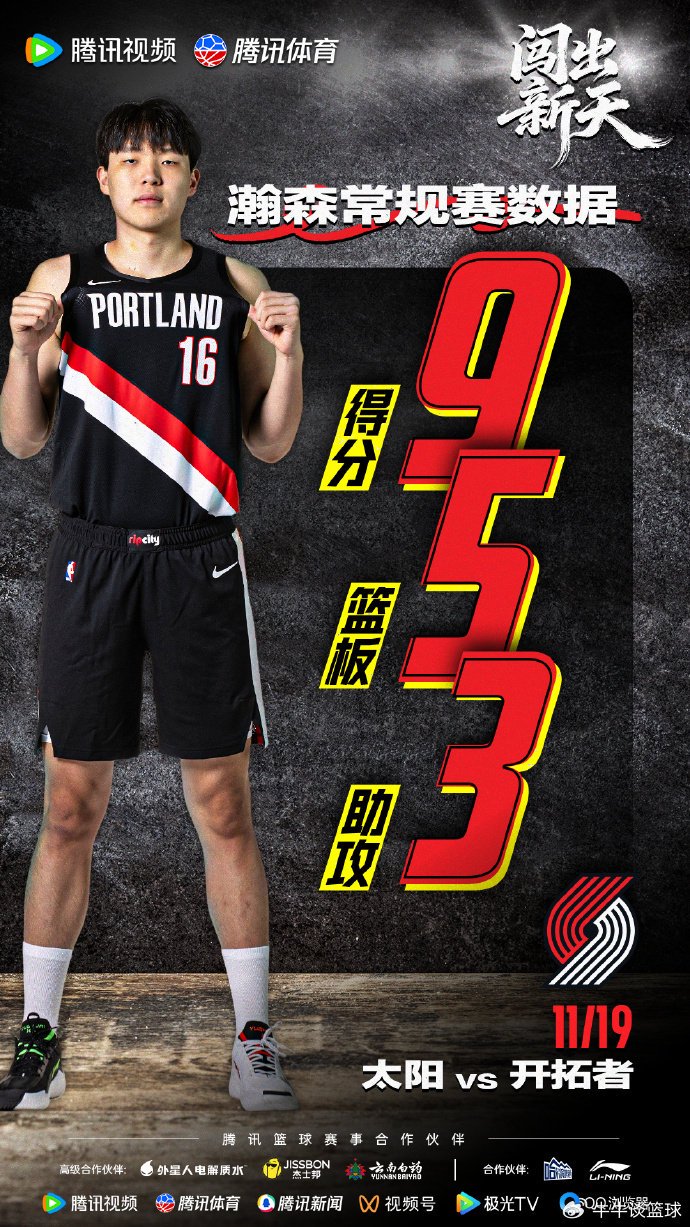创易建联之后中国球员在NBA的得分新高！杨瀚森9分5板3助引热议