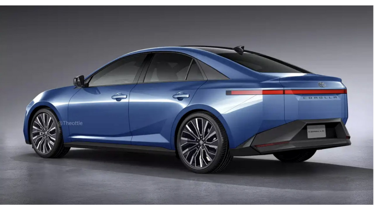 全新丰田卡罗拉量产假想图，很前卫，可以考虑小鹏