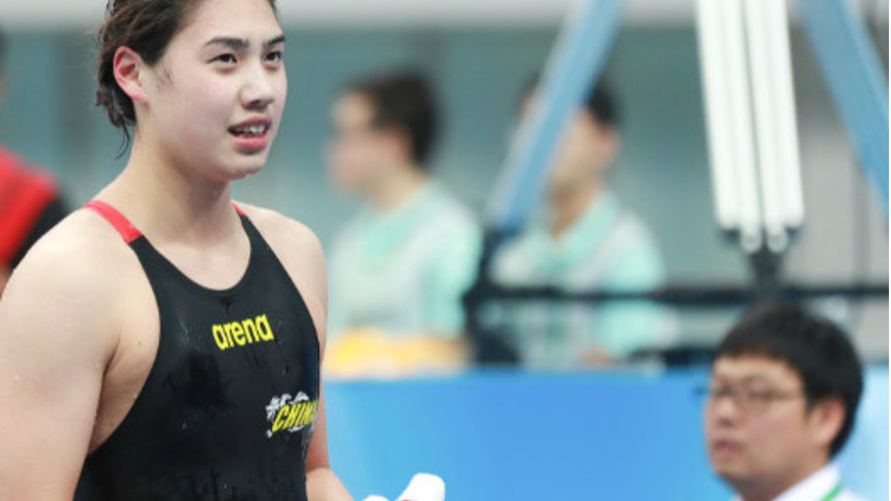 中国游泳公开赛，女子100米蝶泳张雨霏预赛第三