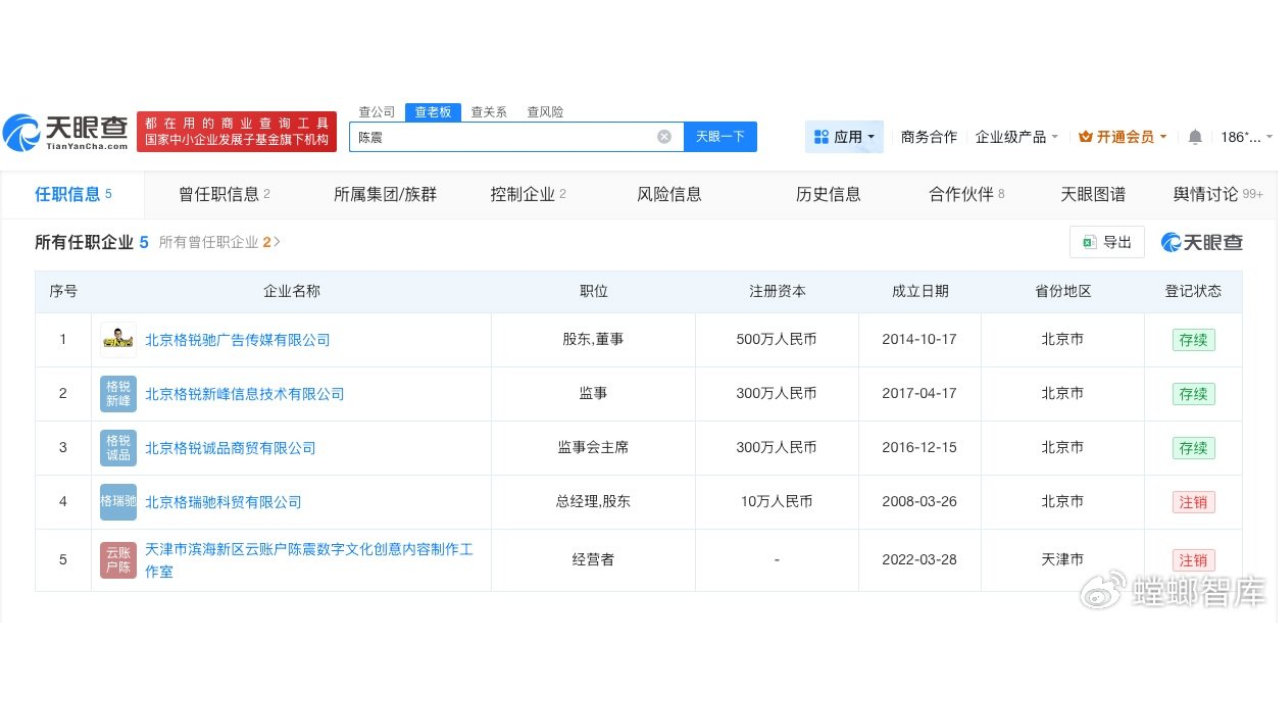 陈震禁言期间掉粉96万