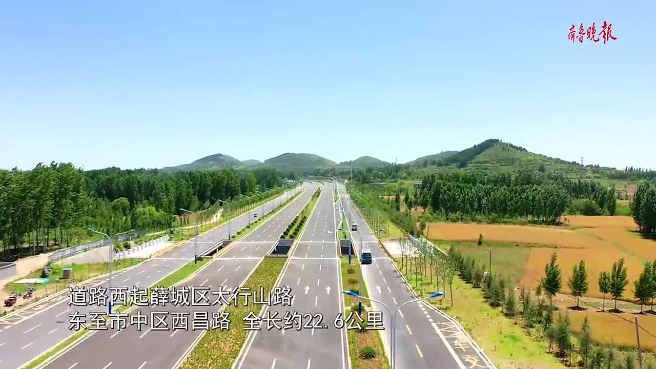 果然视频|1分14秒,航拍看全线贯通的枣庄世纪大道