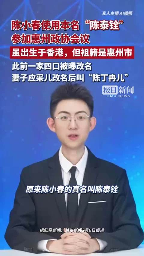 陈小春以本名陈泰铨出席惠州政协会议