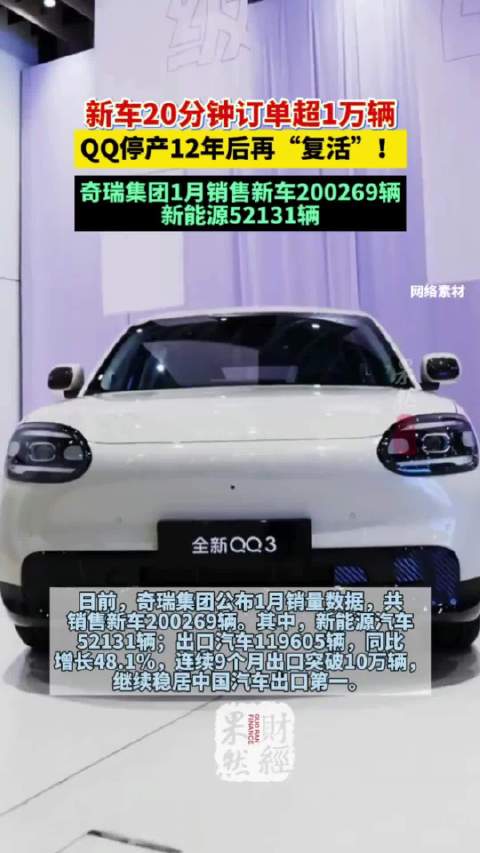 果然财经|20分钟破万单！奇瑞全新QQ3要做中国版MINI
