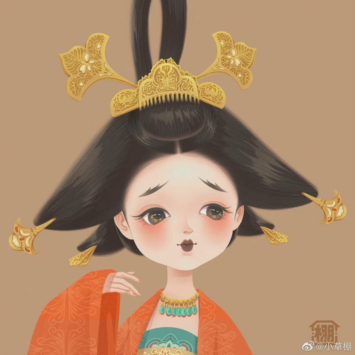超可爱的唐朝女子头像