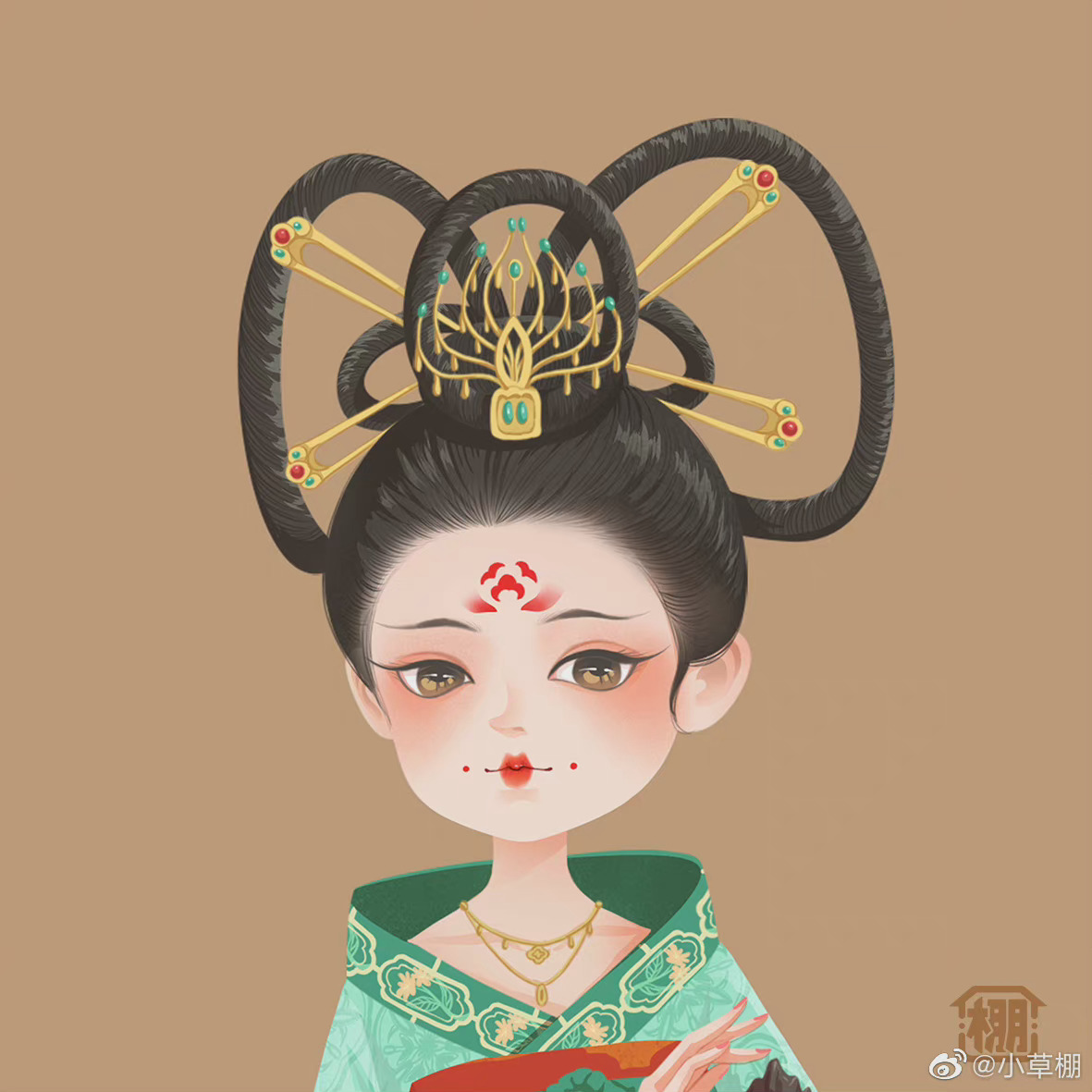 超可爱的唐朝女子头像