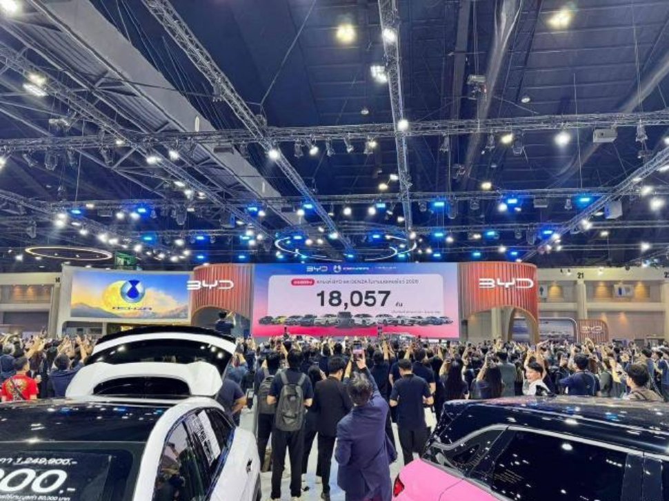 2026曼谷车展中国品牌订单占比62.7%，比亚迪新能源销冠
