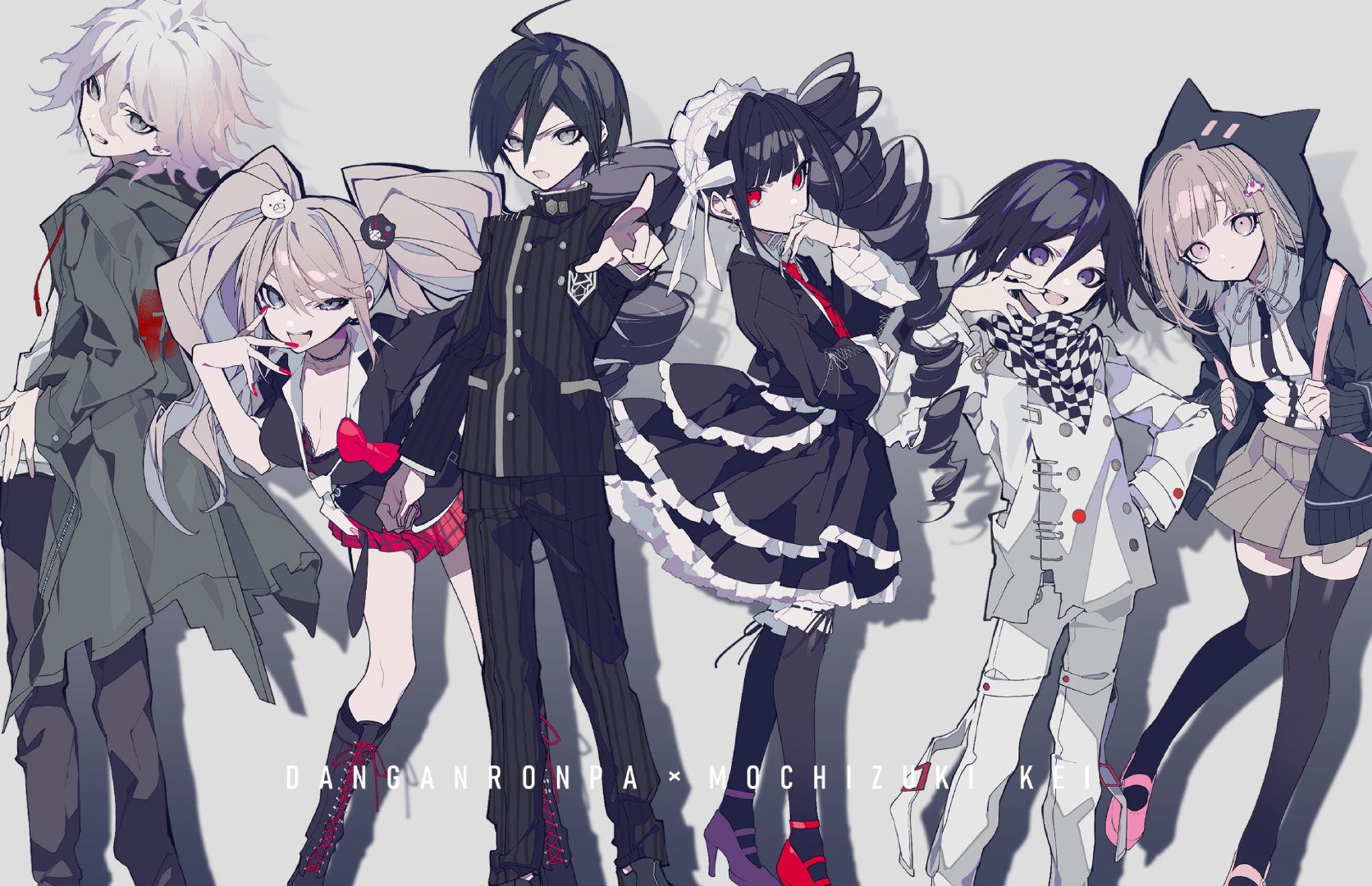 望月けい 绘制的《弹丸论破》系列角色:罪木蜜柑,王马小吉,雾切响子
