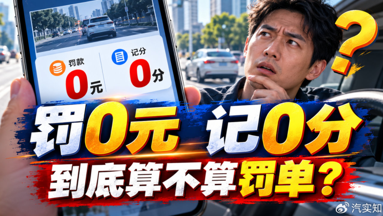 为什么会有罚0元记0分的罚单？很多车主都没看懂