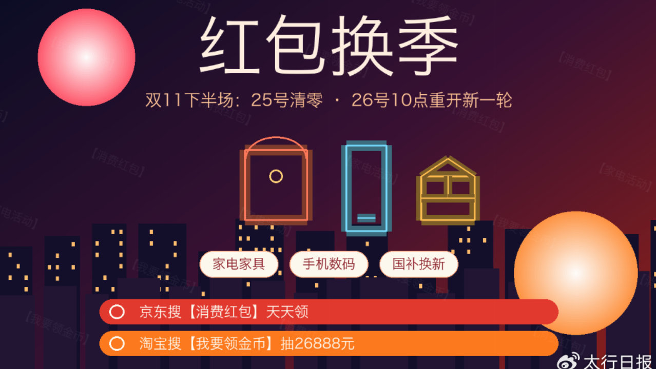 双11红包换季！25号清零，26号10点重开一轮 京东认准【消费红包】
