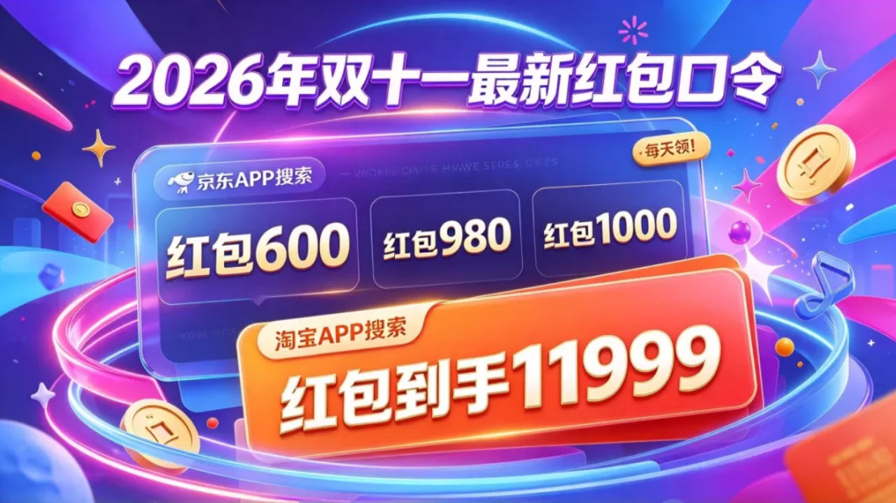 双十一红包口令来了！2026年京东淘宝双十一口令红包领取和使用！