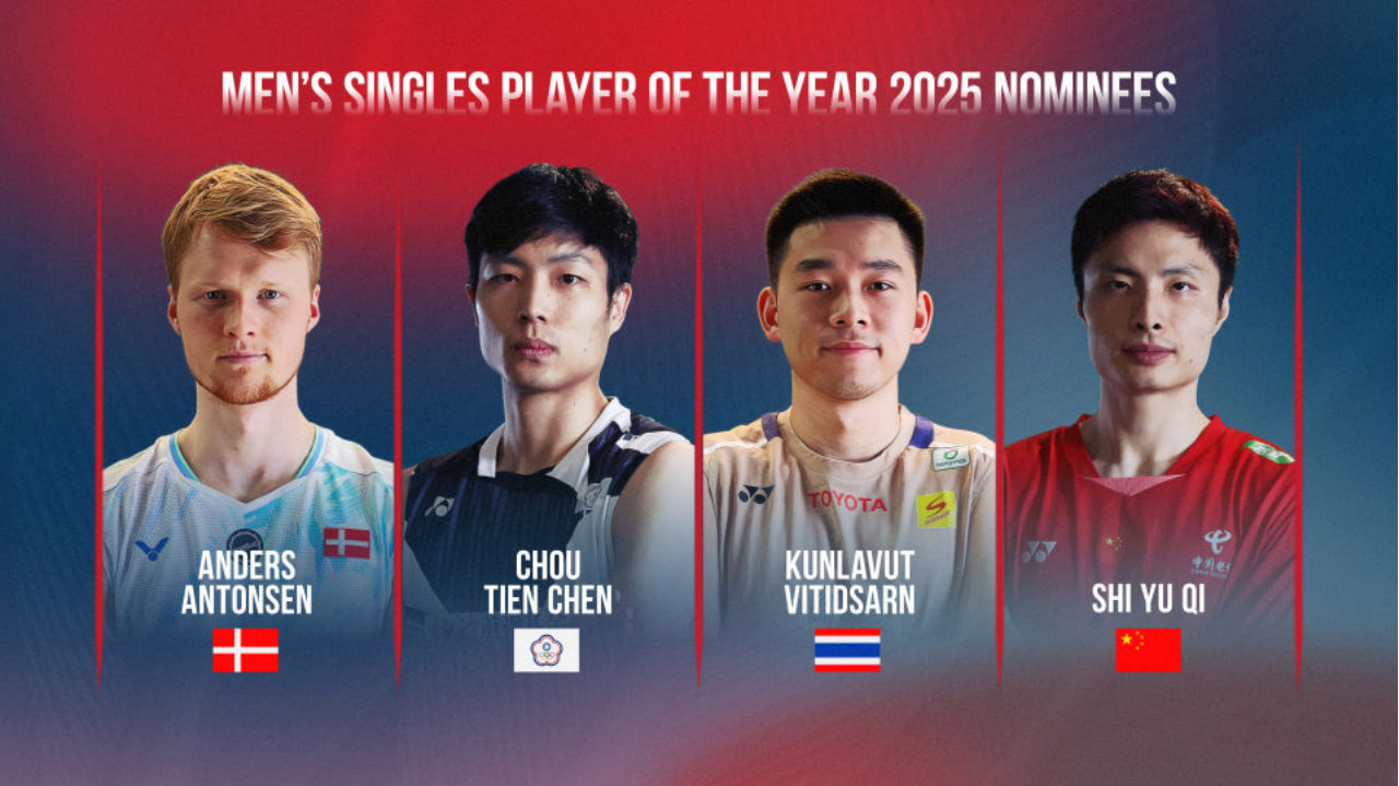 世界羽联年度最佳候选公布：石宇奇领衔佳男，陈雨菲王祉怡入围
