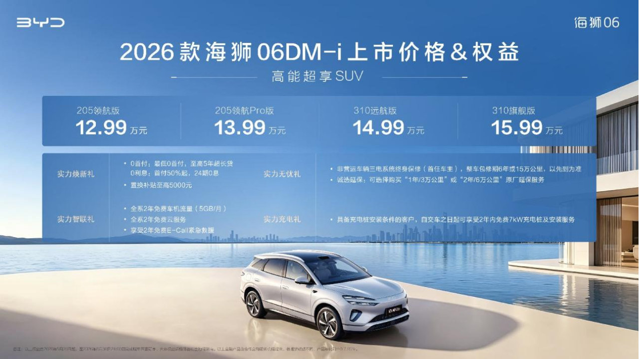 实力进阶，2026款海狮06DM-i焕新上市，官方指导价12.99-15.99万元