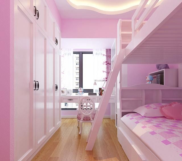 115平米新中式风格,客餐厅装饰造型古香古色,儿童房充满了童趣