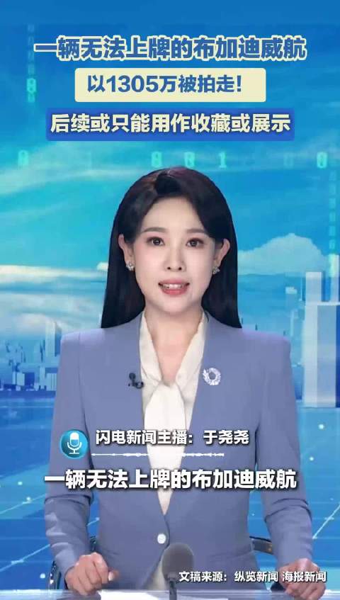 一辆无法上牌的布加迪威航 以1305万被拍走 后续或只能用作收藏或展示