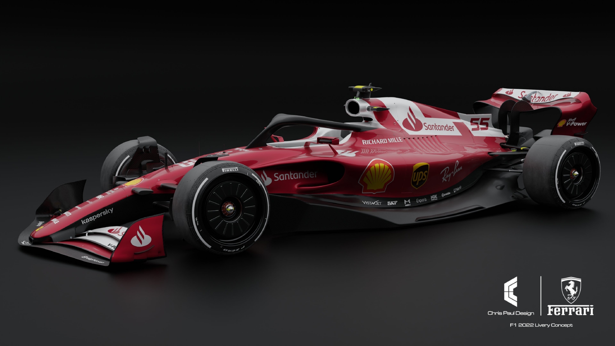 chrispauldesign制作的2022赛季法拉利f1假想图