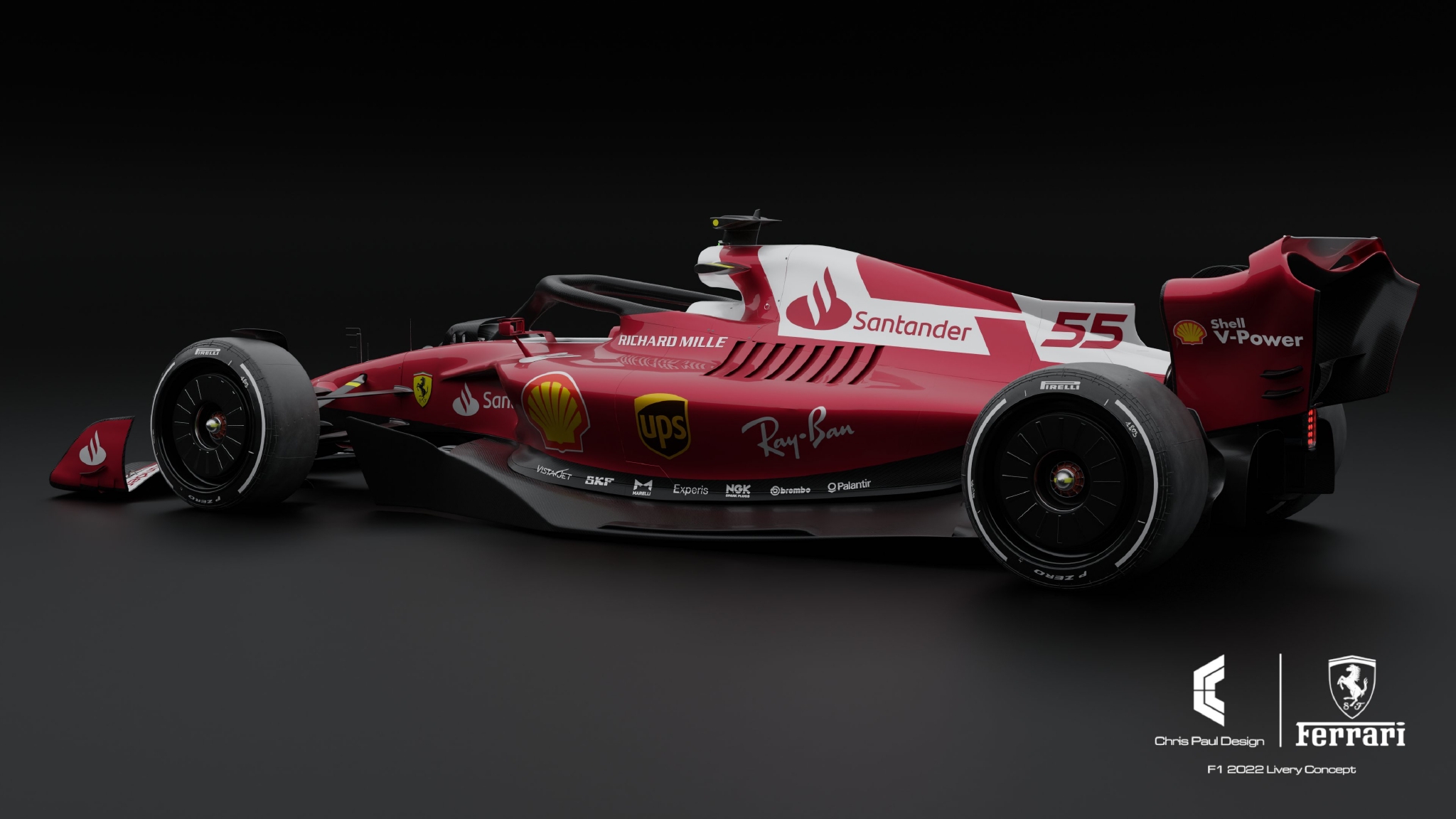 chrispauldesign制作的2022赛季法拉利f1假想图