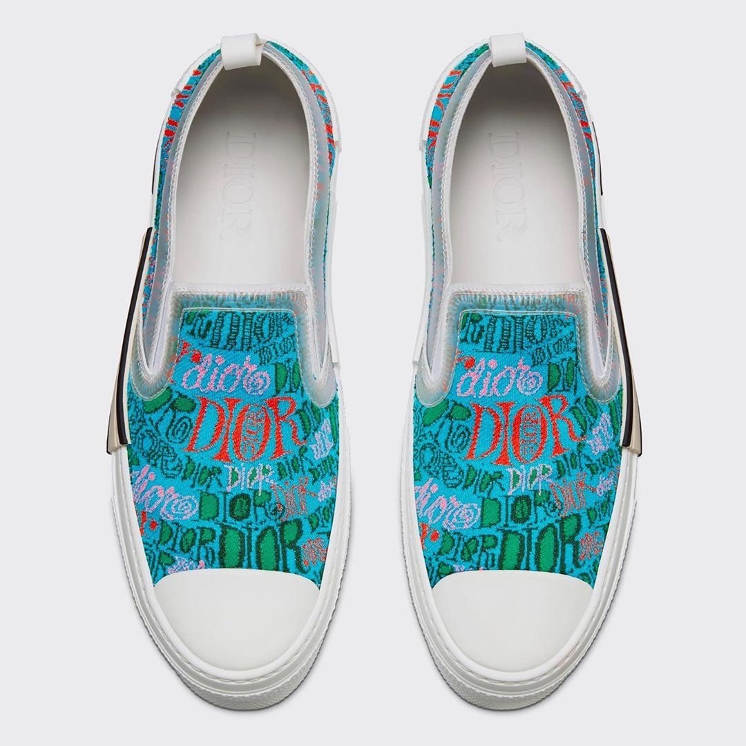 dior stussy slip on