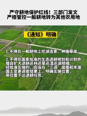 严守耕地保护红线三部门发文严格管控一般耕地转为其他农用地