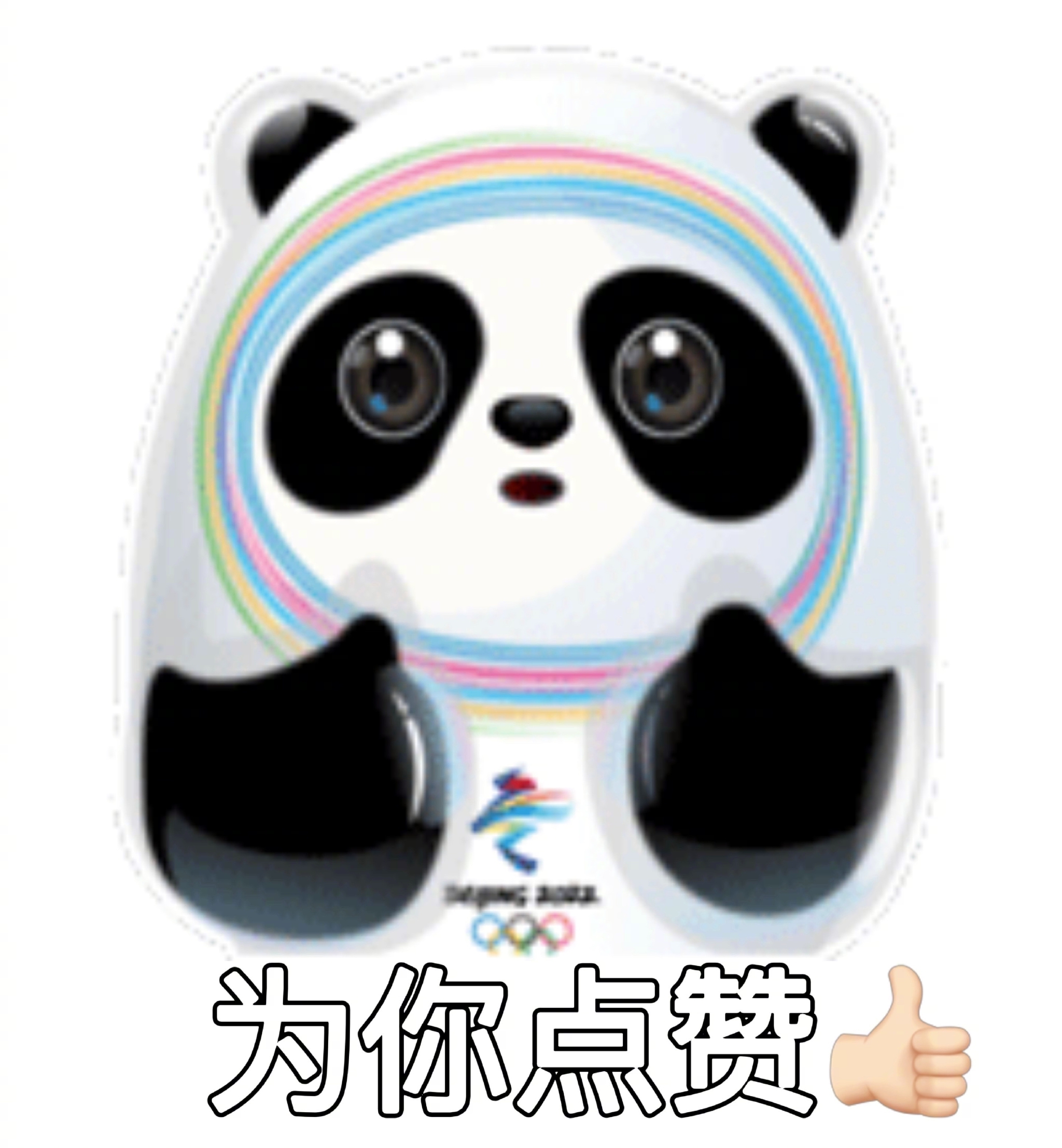 萌萌的冰墩墩表情包图自网络