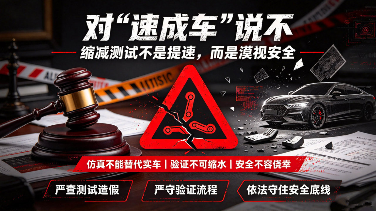 快不等于强 —— 严控汽车研发测试验证，守住车辆安全底线