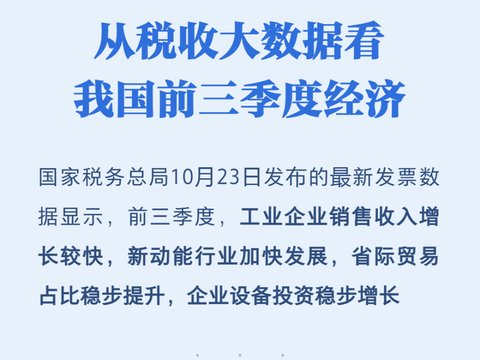 从税收大数据看我国前三季度经济 从税收大数据看我国前三季度经济