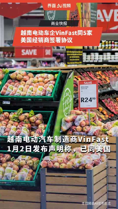 越南电动车企VinFast同5家美国经销商签署协议