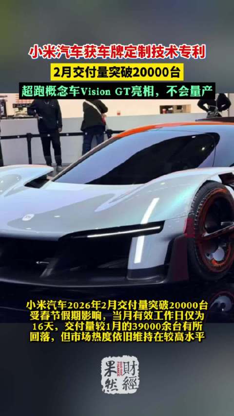 果然财经|小米超跑概念车官宣不量产！车牌定制技术专利曝光