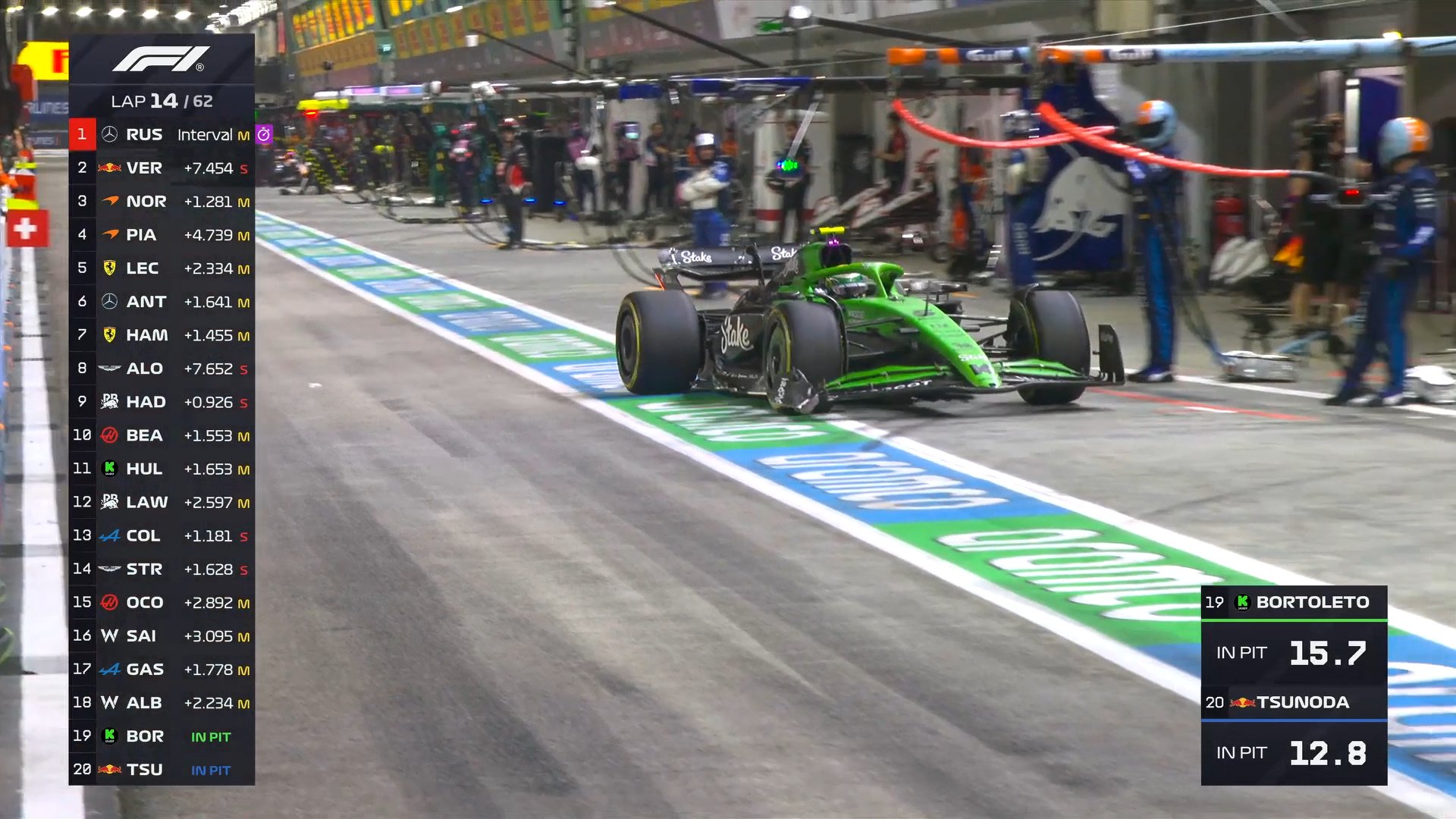 F1新加坡站博托莱托换胎惊险一幕，技师狂奔拦截失控轮胎