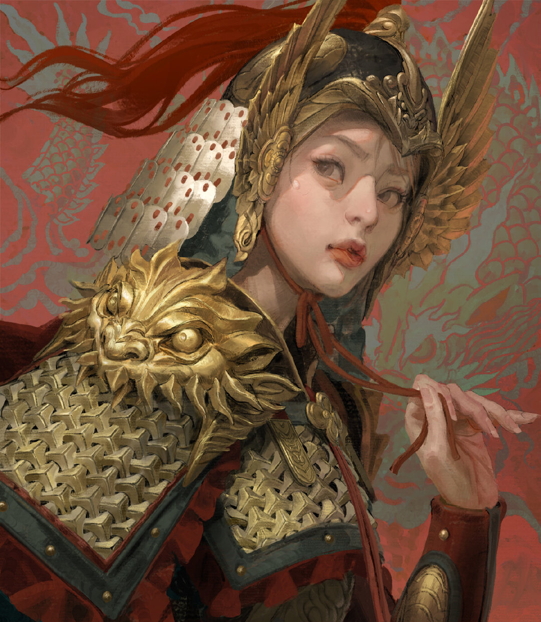 插画师sangsoojeong这组盔甲少女的设定也太棒了