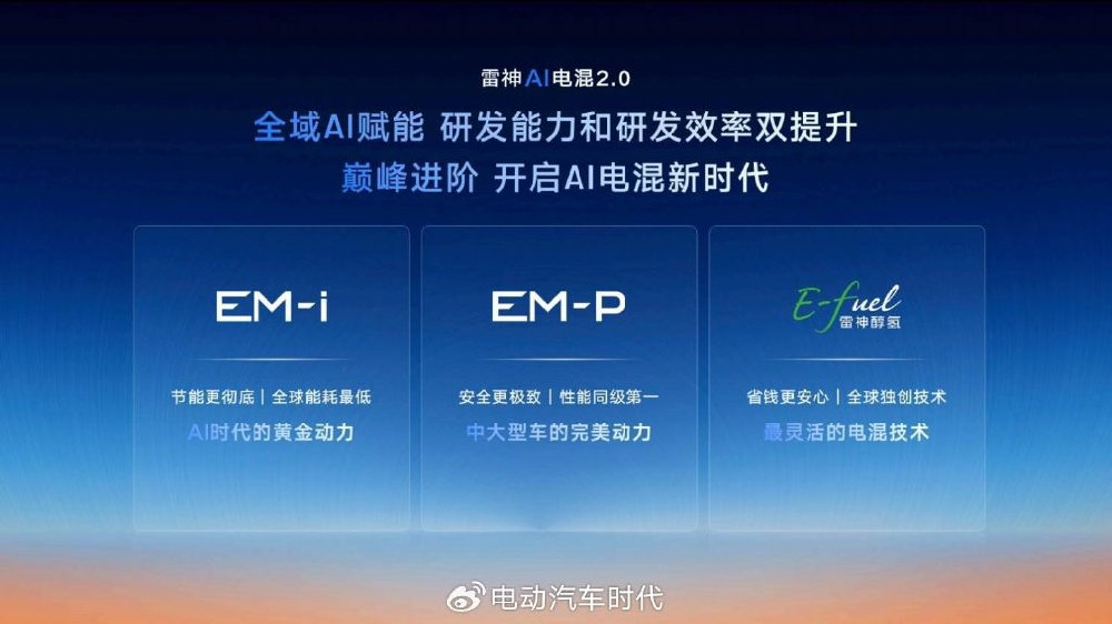 吉利正式发布星睿AI云动力2.0，“最聪明”的雷神AI电混来了