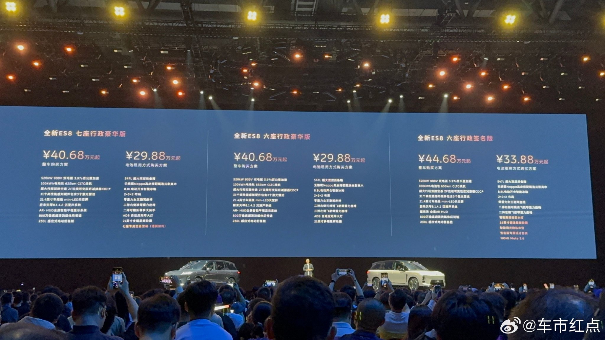 全新蔚来ES8价格出炉！