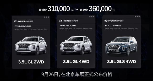 进口大型SUV预售31万元起 现代帕里斯帝北京车展上市