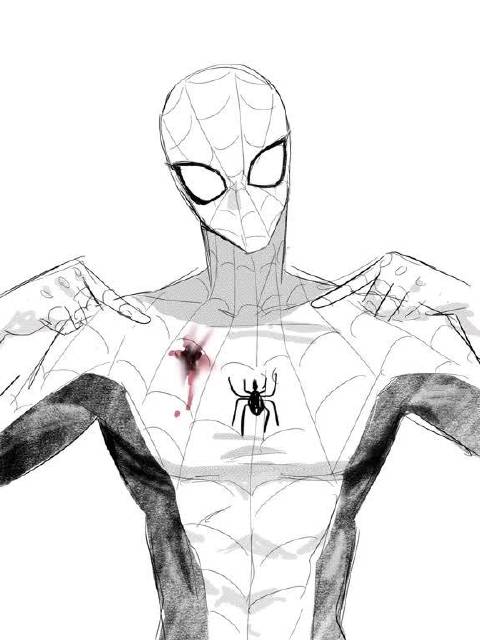 刷到就画了蜘蛛侠死侍 deadpool spiderman procreate绘画