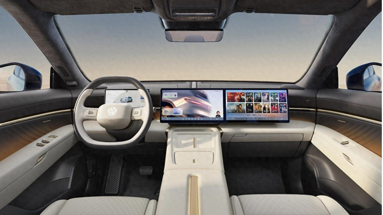 大众全新大5座SUV，与众08内饰官图，配双联屏+后排小桌板+大沙发