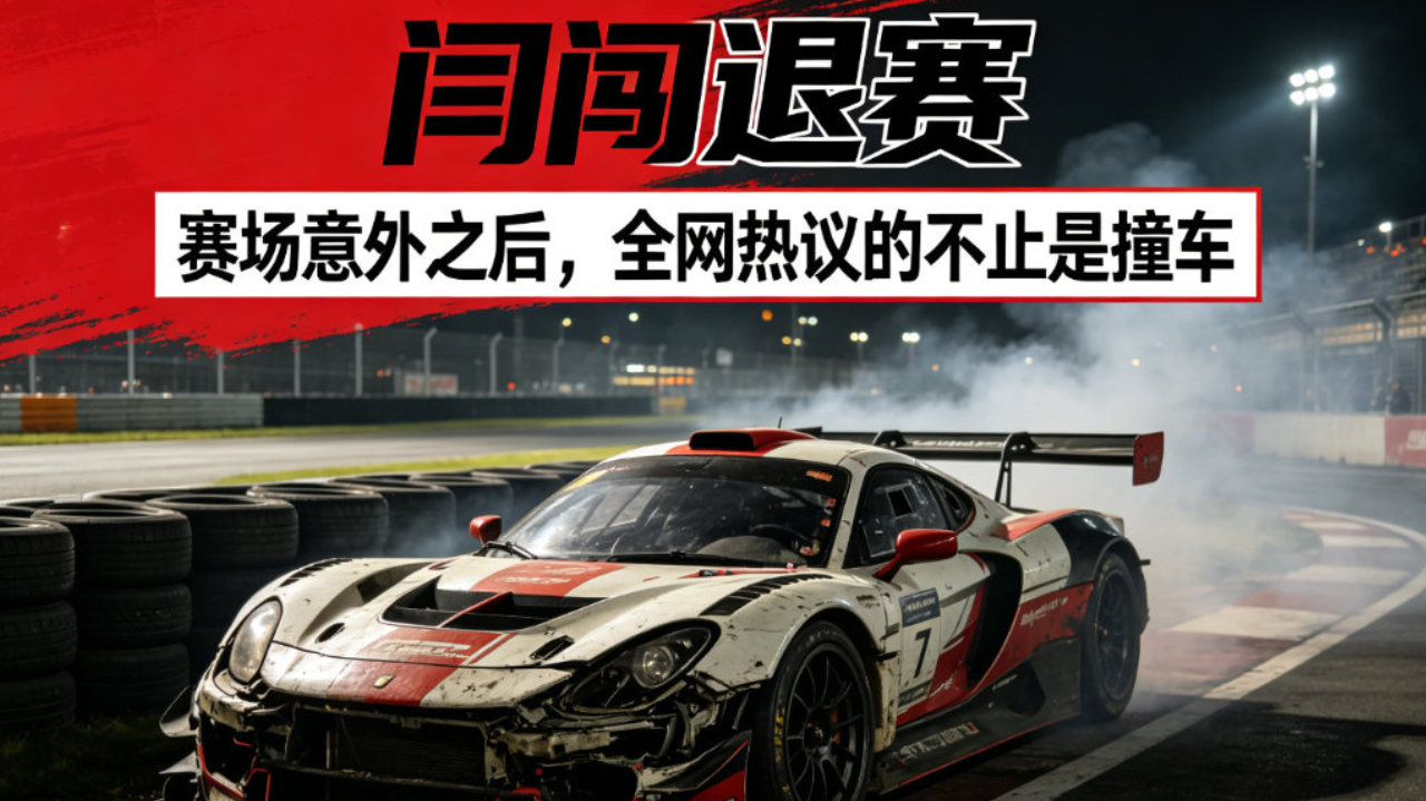 #闫闯退赛# 赛场7分钟意外翻车，全网热议的不止是撞车，更是舆论闭环