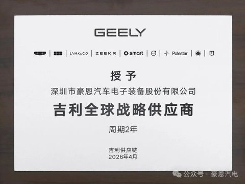 【会员风采】战略同频 智领未来｜豪恩汽电获授“吉利汽车全球战略供应商”