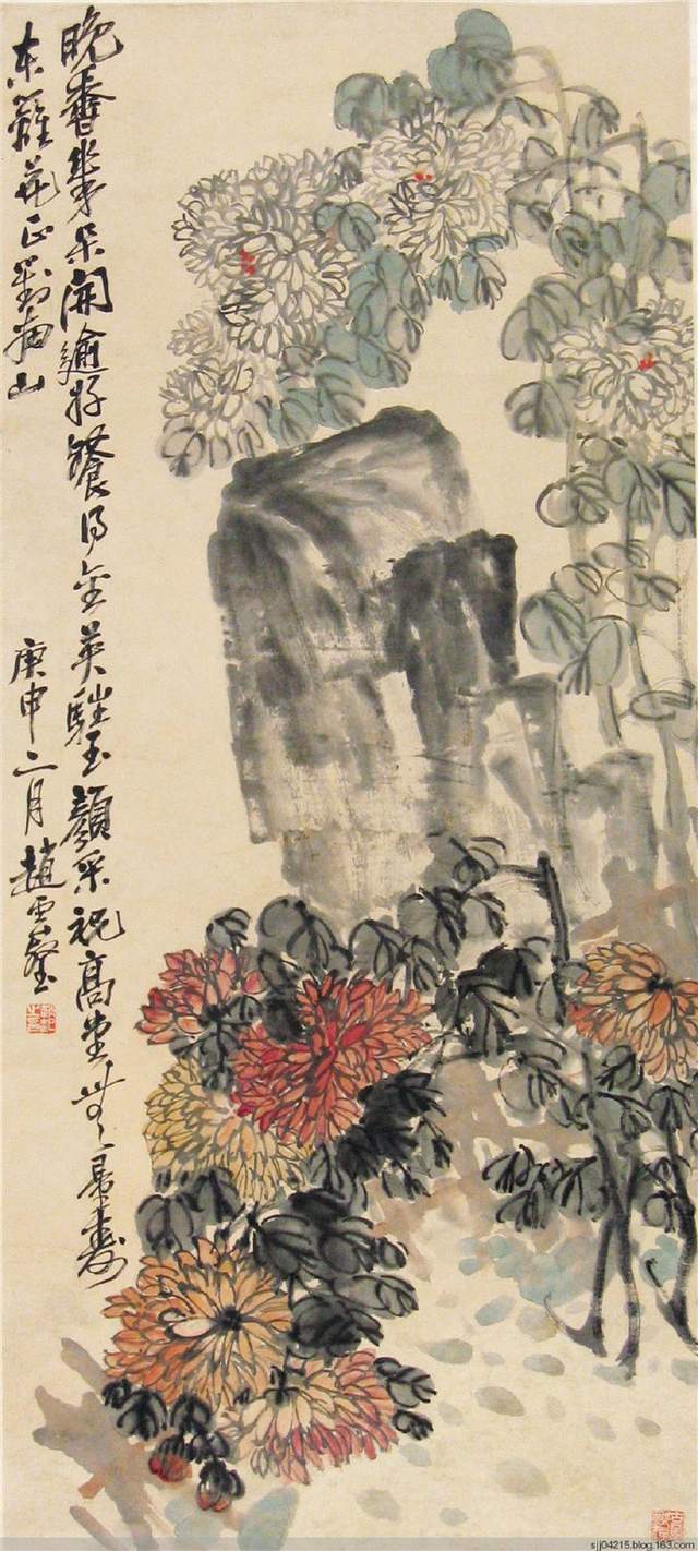 大师吴昌硕的弟子赵云壑先生精品花鸟画作品欣赏