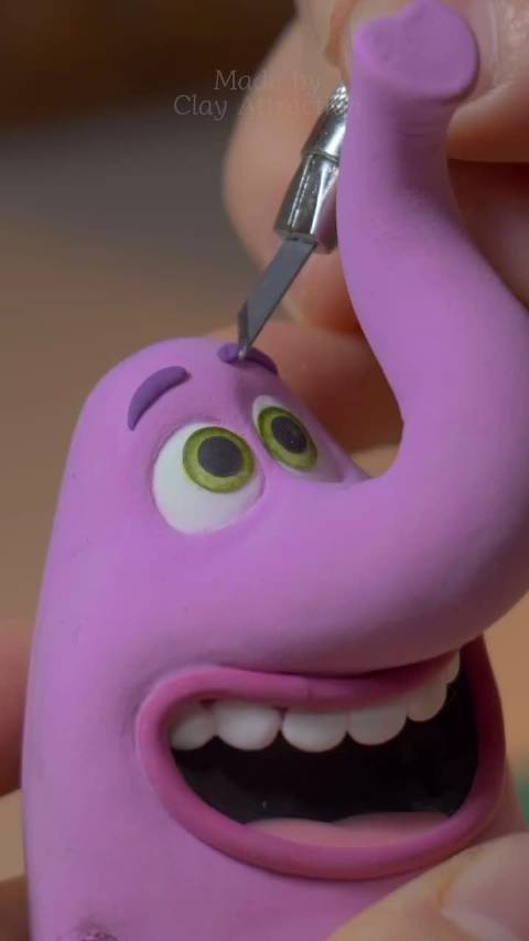 头脑特工队BingBong冰棒象粘土娃娃制作过程