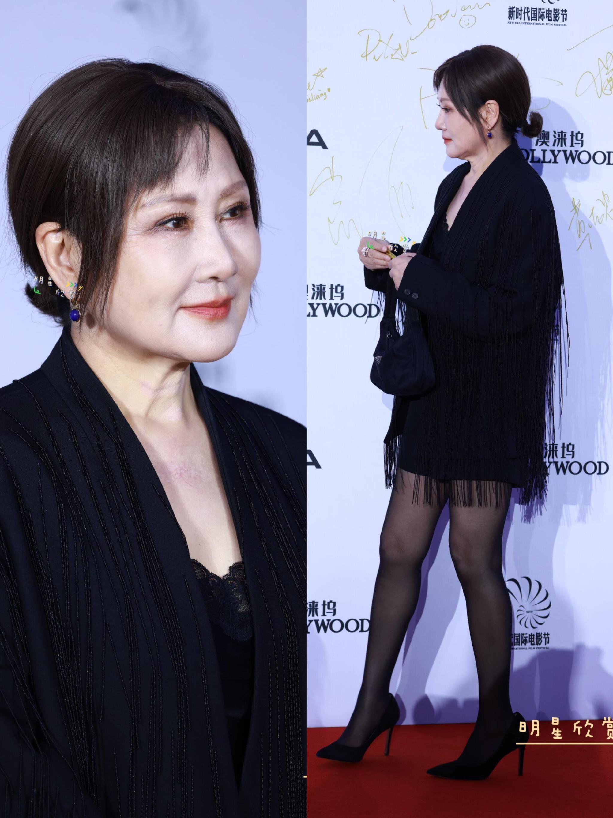 张凯丽澳门电影节红毯黑丝高跟鞋造型引惊叹