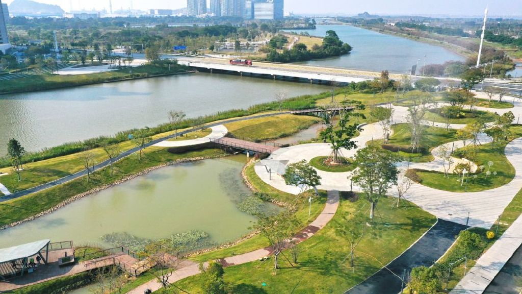 中山翠亨新区滨河整治水利工程滨河景观示范段通过验收