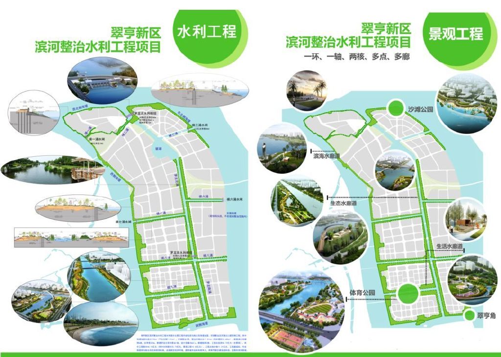 中山翠亨新区滨河整治水利工程滨河景观示范段通过验收