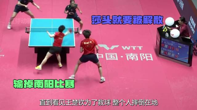 王楚钦为了救球整个人摔倒在地，才明白为什么被叫做拼了命的南阳