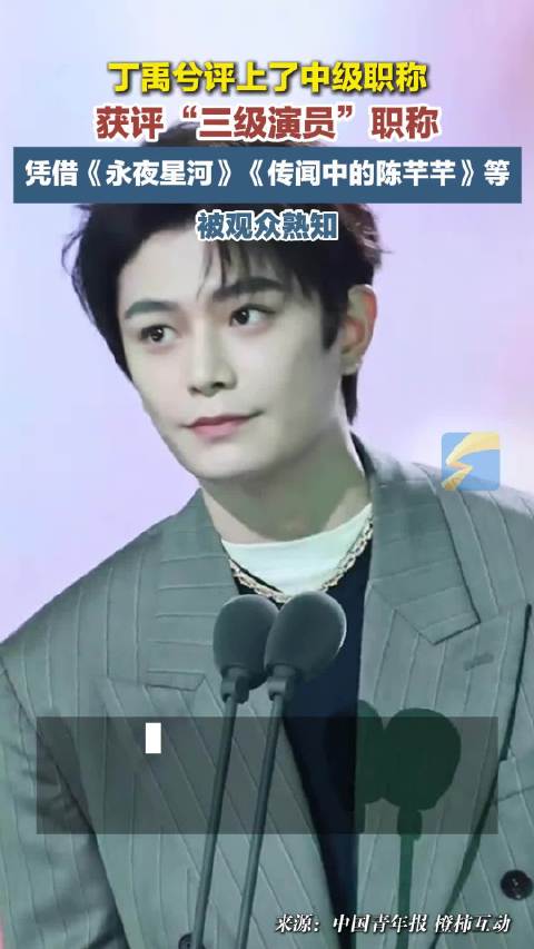 丁禹兮评上了中级职称 获评“三级演员”职称