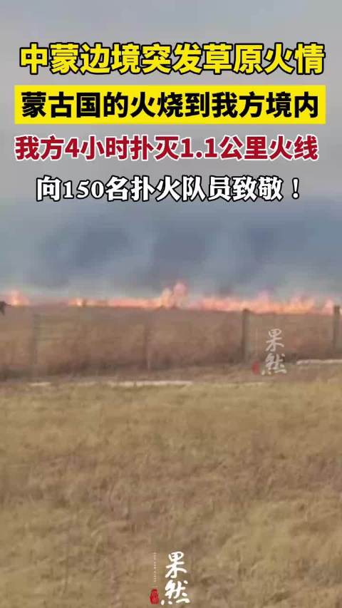 中蒙边境突发火情 我方4小时扑灭火线致敬150名扑火英雄！