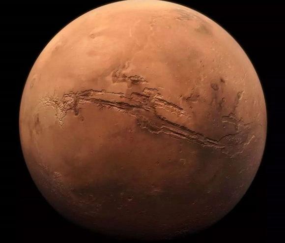 火星表面的最大"疤痕",像不像巨大生物咬后留下的一道