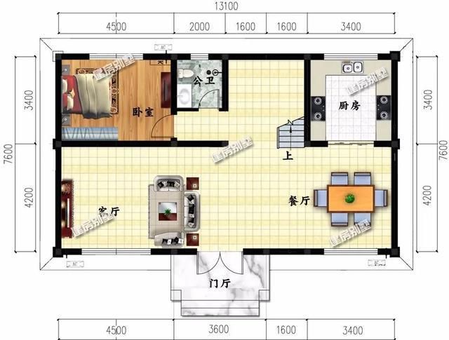 7米进深的户型图,7x10米农村户型图 3栋进深7米左右的农村别墅,第一栋客厅挑空,第二栋外形对称